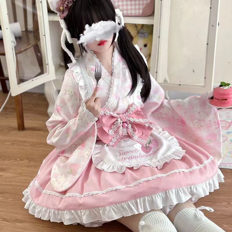 韩菇凉{}~原创设计夏日萌喵Lolita洋装和风女仆改良连衣裙女-阿里巴巴