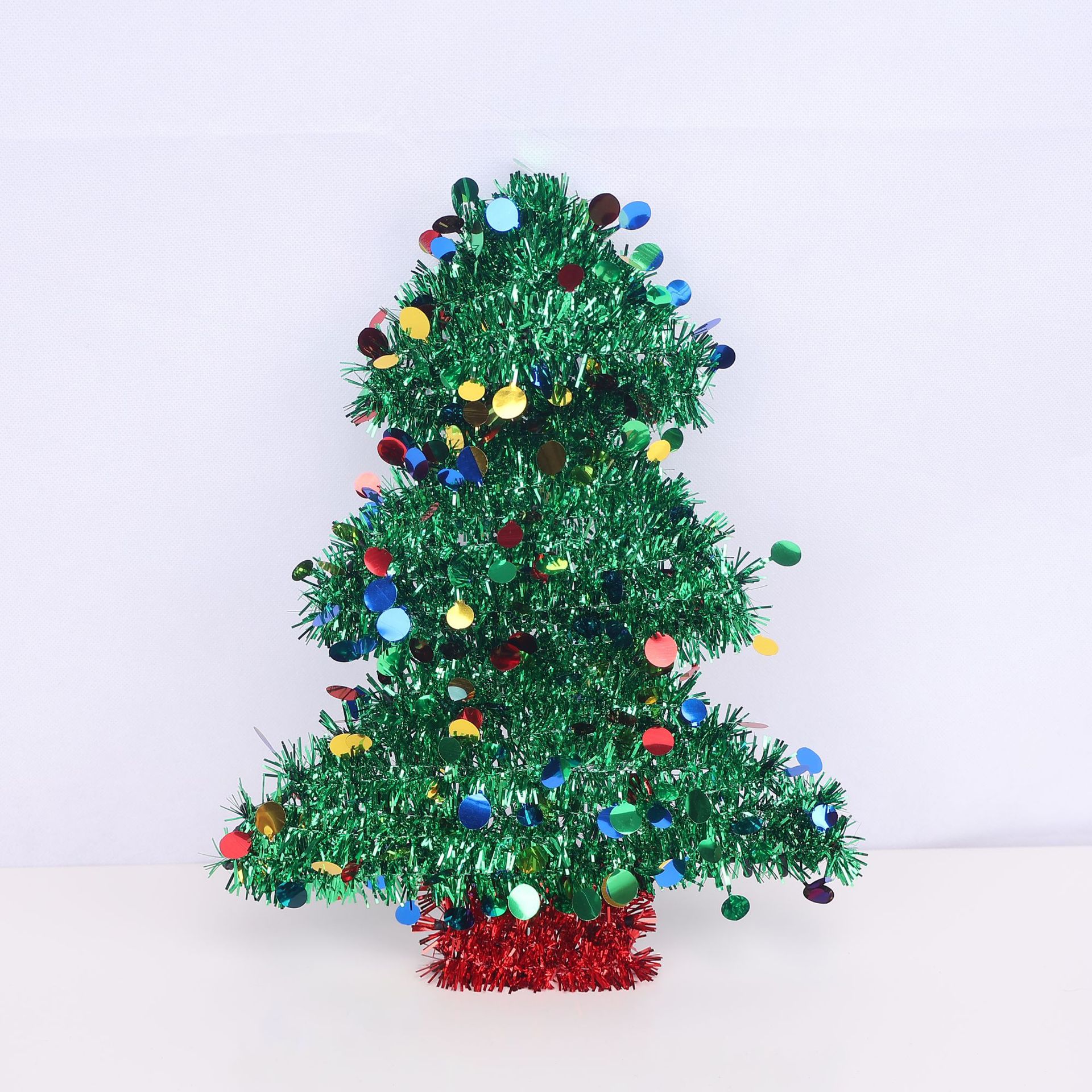 Decoración de Navidad Árbol de Navidad Colgante de Santa Claus Colgante de lentejuelas Colgante de copo de nieve plateado Calcetines de Navidad Sombrero de Navidad