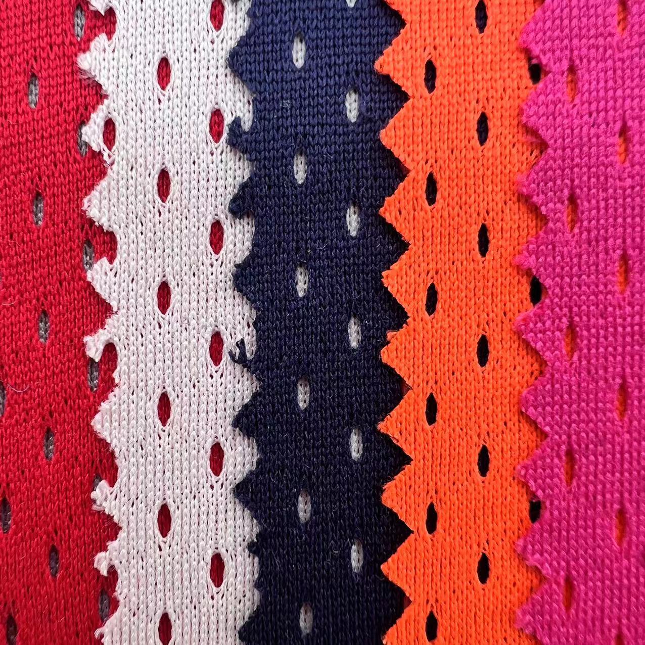 75D低弹洞洞网眼运动球服内衬T恤校服里布透气警察反光马甲细网布