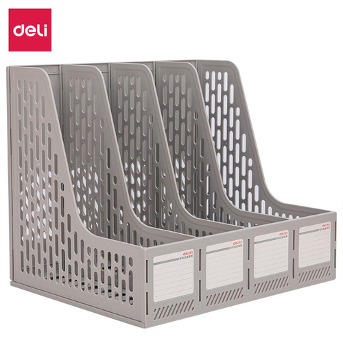 Deli 78998 Quadruple Hollow Desktop File Frame with Label Stable File Rack/File Column Office Supplies
