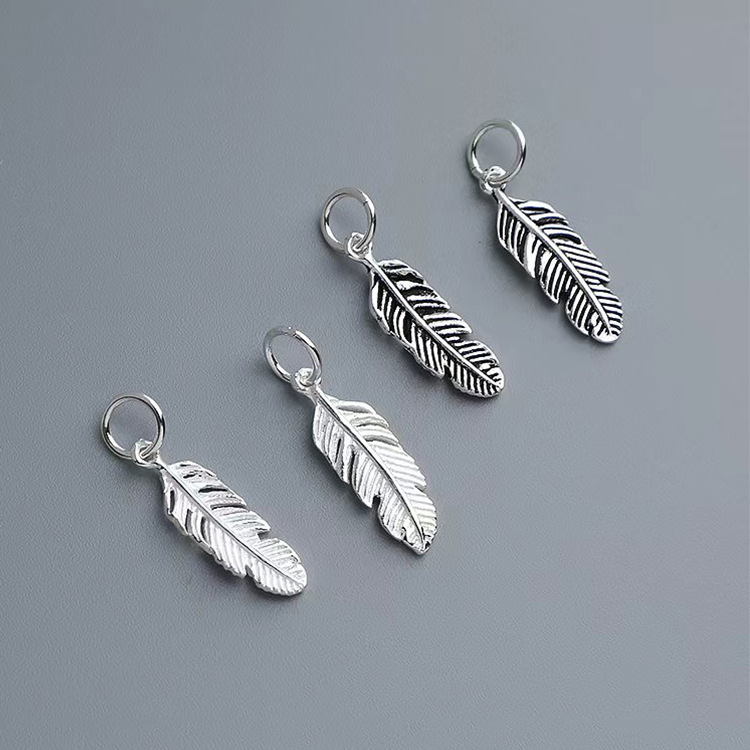 s925 Sterling Silver Thai Silver Feather Pendant DIY Handmade Jewelry Beaded Rope Bracelet Necklace Pendant Jewelry Accessories s925 Sterling Silver Thai Silver Feather Pendant DIY Handmade Jewelry Beaded Rope Bracelet Necklace Pendant Jewelry Accessories