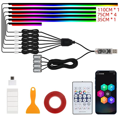 Light App Colorful Flowing Water Other lights - drag-10110cm175cm435cm1foot-lamp4-3-control-acrylic-symphony-appremote-control