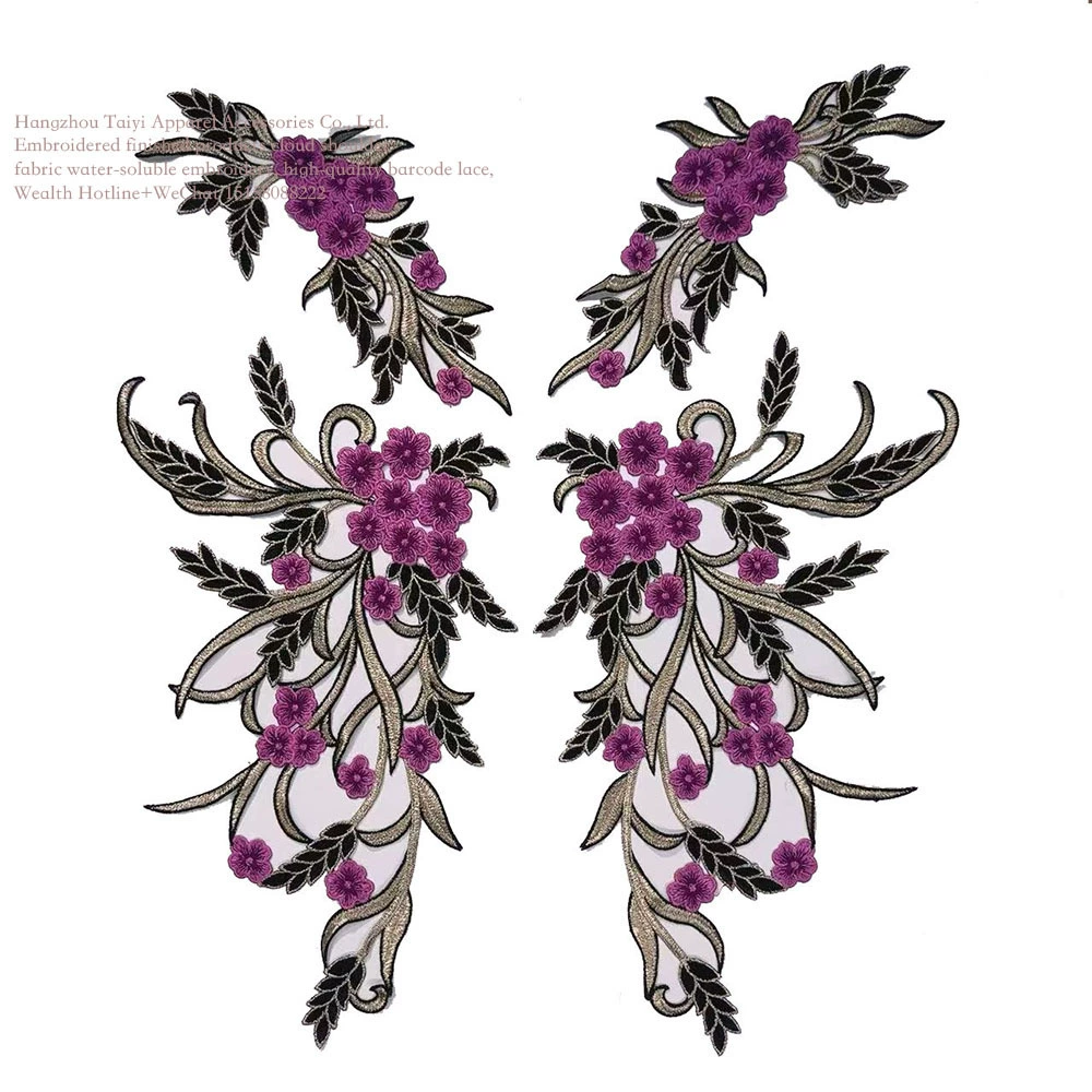 Свитер Cheongsam одежда трехмерная пустая вышивка водорастворимые украшения наклейки на цветы