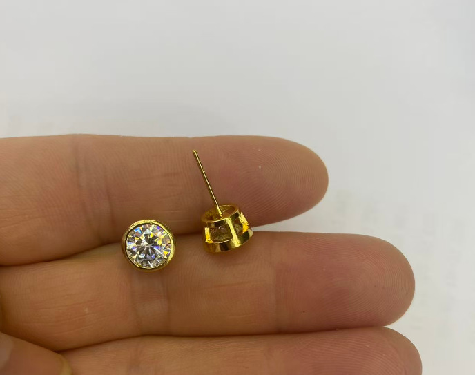 Xuping joyería temperamento simple pequeños pendientes de moda para estudiantes viajeros bolsas de pentacos pendientes de amor para mujeres