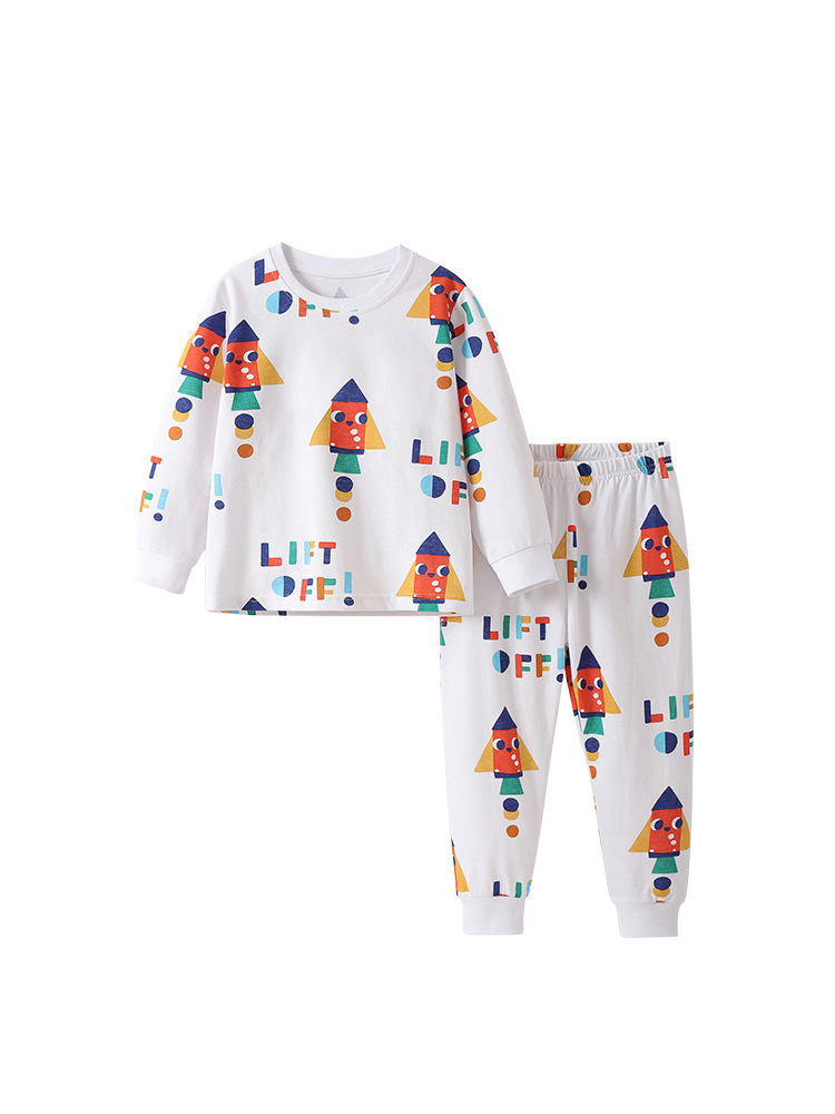 Malwee transfronterizo ropa de hogar para niños otoño y invierno nuevo conjunto de niños europeos y estadounidenses de manga larga de cuello redondo de dos piezas