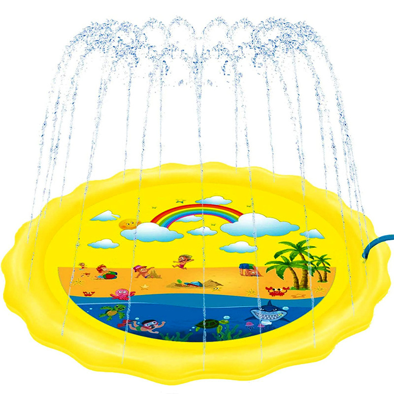 Transfronterizo en Stock juego de agua al aire libre para niños estera de rociado de agua estera de rociadores redondos inflables de PVC estera a prueba de salpicaduras al por mayor