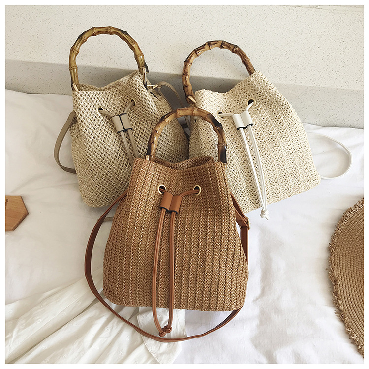 Women's Medium Spring&summer Straw Vacation Shoulder Bag Handbag Straw Bag display picture 5