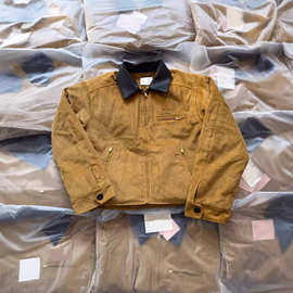 正确版原标现货MU家新款美拉德拼皮灯芯绒棉服外套休闲百搭情侣款