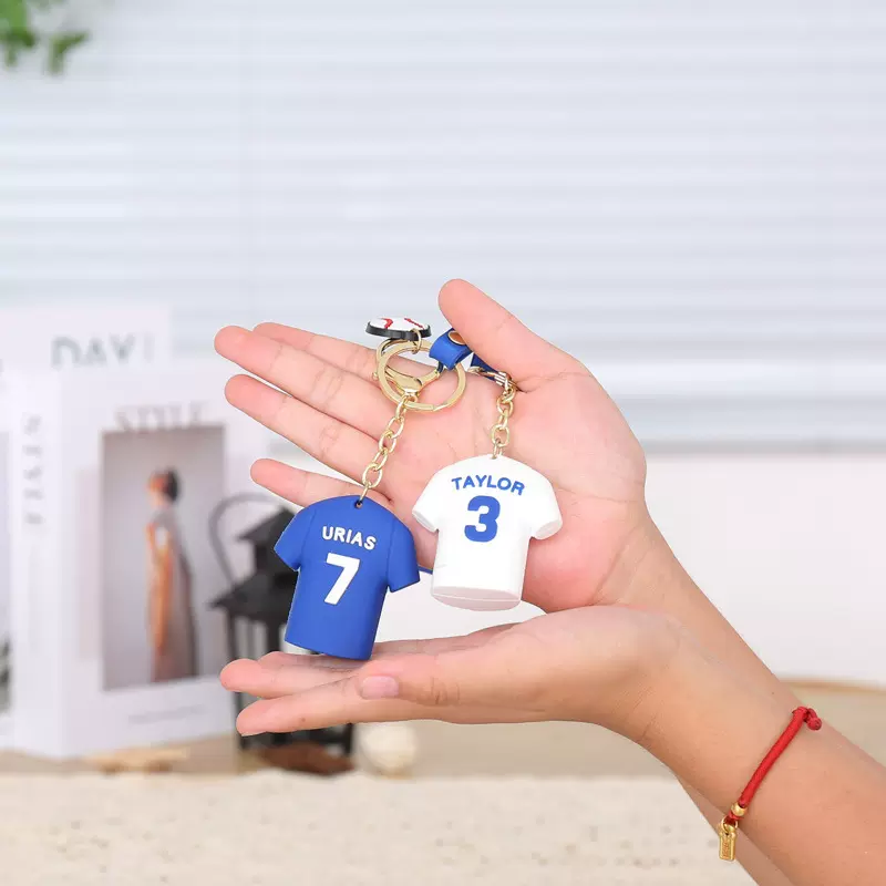 PVC软胶棒球球衣钥匙扣挂件汽车包包钥匙链挂饰潮流网红礼品批发