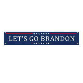 跨境爆款LET S GO BRANDON横幅100D涤纶45x250cm数码印刷厂家直销