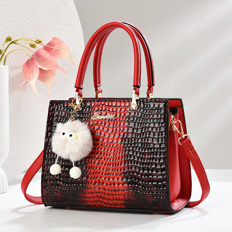 Cocodrilo estampado bolso de piel brillante2025 nueva textura mujer mochila mochila casual bolso de mano