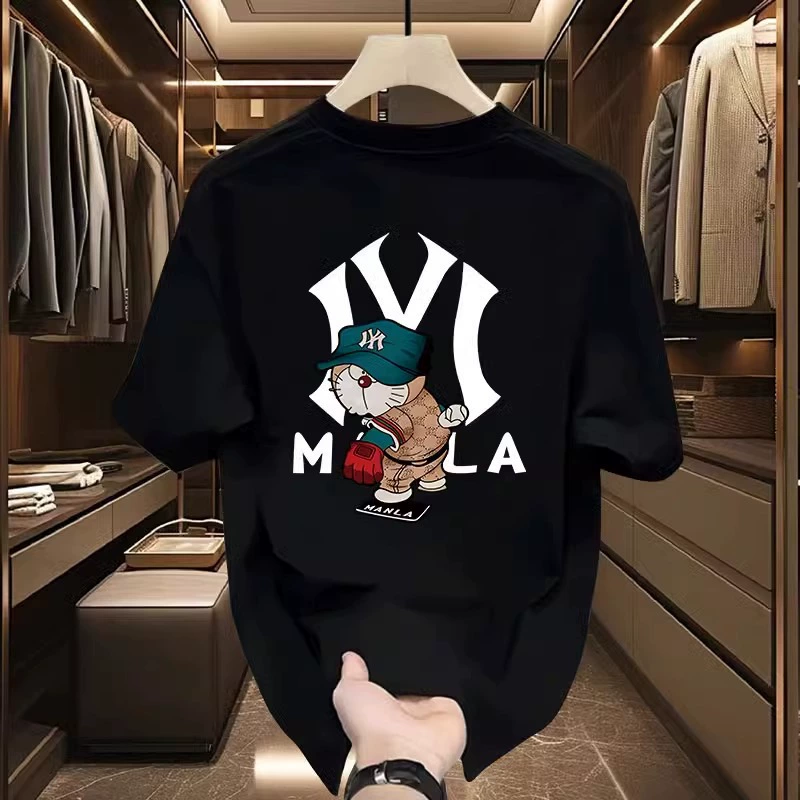 Летняя блокбастерная новая футболка с короткими рукавами 2025 года для молодых мужчин и женщин в модных брендовых уличных свободных топах