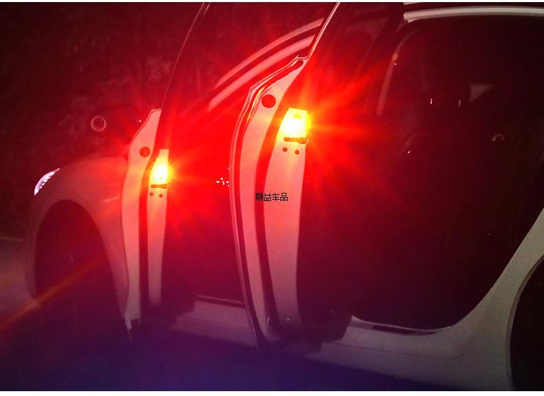 Car Led Modification Without Wiring Door Sensor Warning Anti-Collision Anti-Rear Collision Door Opening Welcome Light Flashing Light