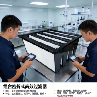 哇噢V 型W型塑框高效过滤器大风量组合HEPA滤网无尘车间空调跨境