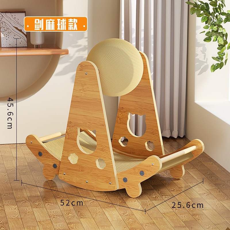 Estera de sisal gato tablero del rasguño sin caspa gato poste del rasguño nido de gato integrado reclinable vertical Bola de sisal anti-rasguño de gato amoladora