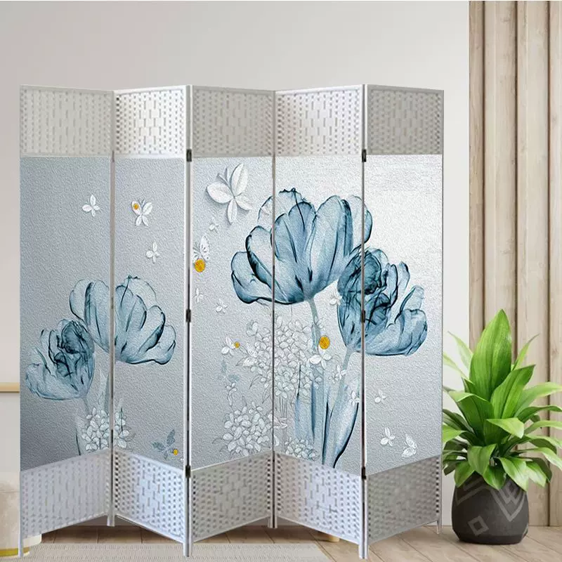 中式屏风隔断墙客厅卧室玄关挡公室书房白色屏风折叠移动客厅饭店