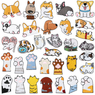 Cotton cat embroidered cloth paste puppy embroidered cat patch computer embroidered Zhang logo cartoon cat claws