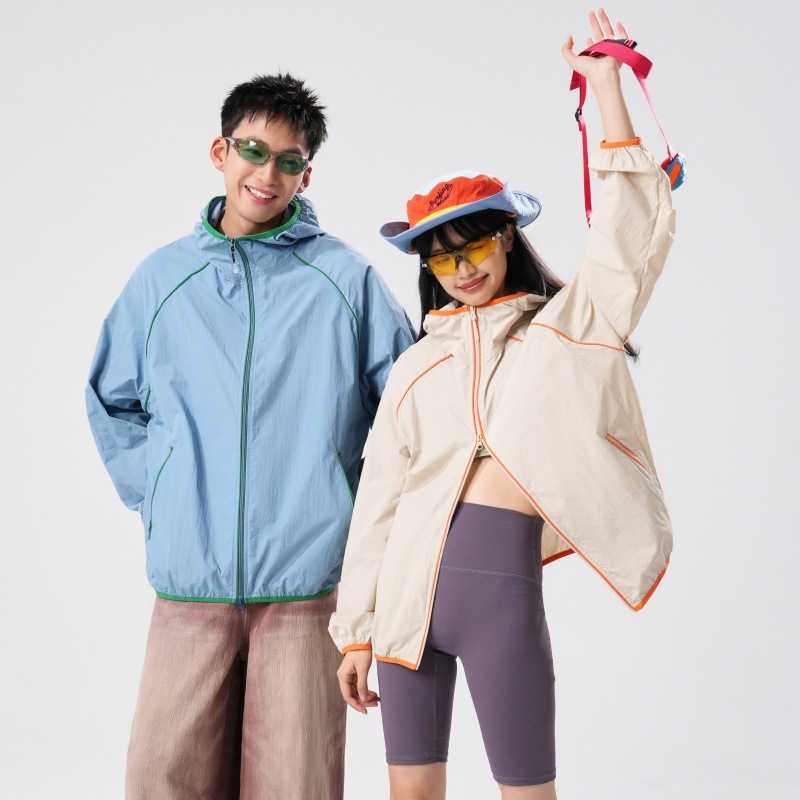 UPF100+防晒衣男女防紫外线超轻薄透气连帽外套马卡龙情侣皮肤衣