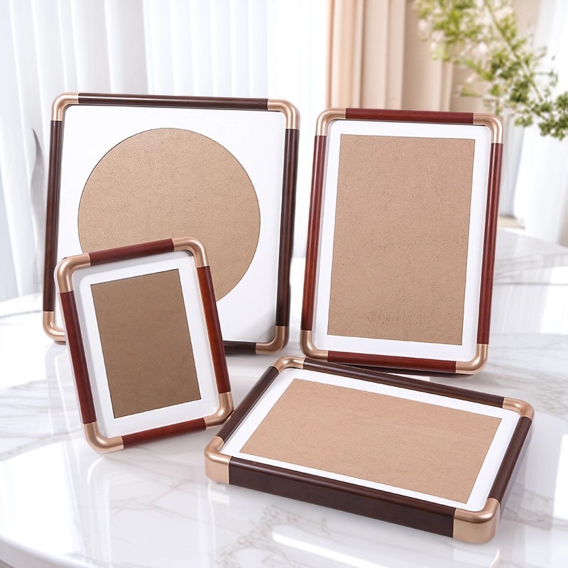 Imitation Copper Corner Pvc Rounded Corner Hollow Photo Frame Display Calligraphy Display Photo Frame Blank Calligraphy and Painting Empty Frame Mounting Frame