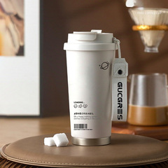 シンプルな随行コーヒーカップオフィスダブルドリンク保温カップ316ステンレスストローカップ家庭用コップ
