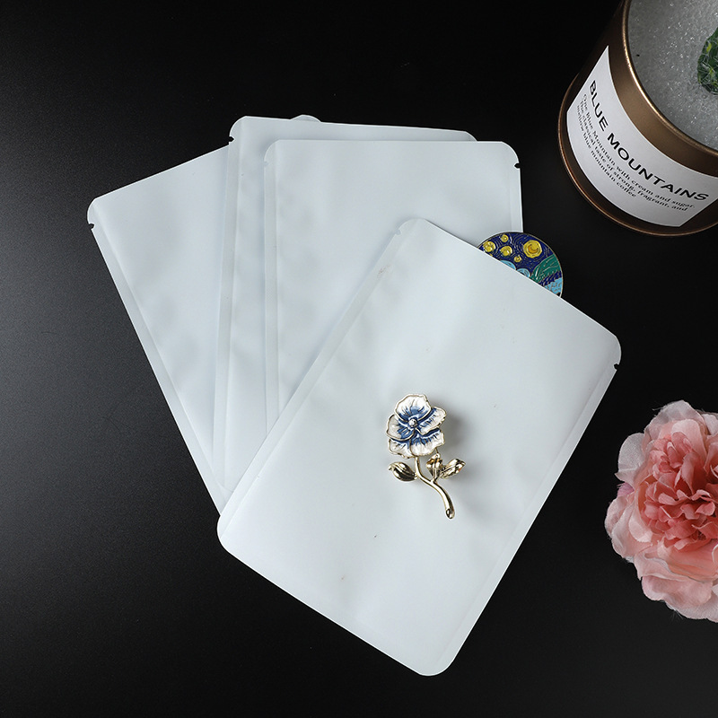 10.5*15哑光白色铝箔平口袋药包足贴热封口袋粉末袋三边封真空袋