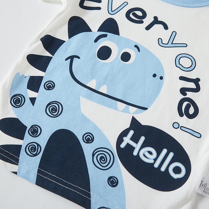 Camiseta de manga corta para niños de algodón puro ropa infantil de media manga delgada para niños de moda entrega de una sola pieza