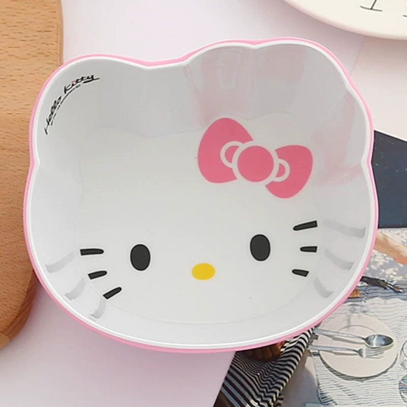 Детская посуда Hello Kitty, мультяшные милые миски — красный и фуксия