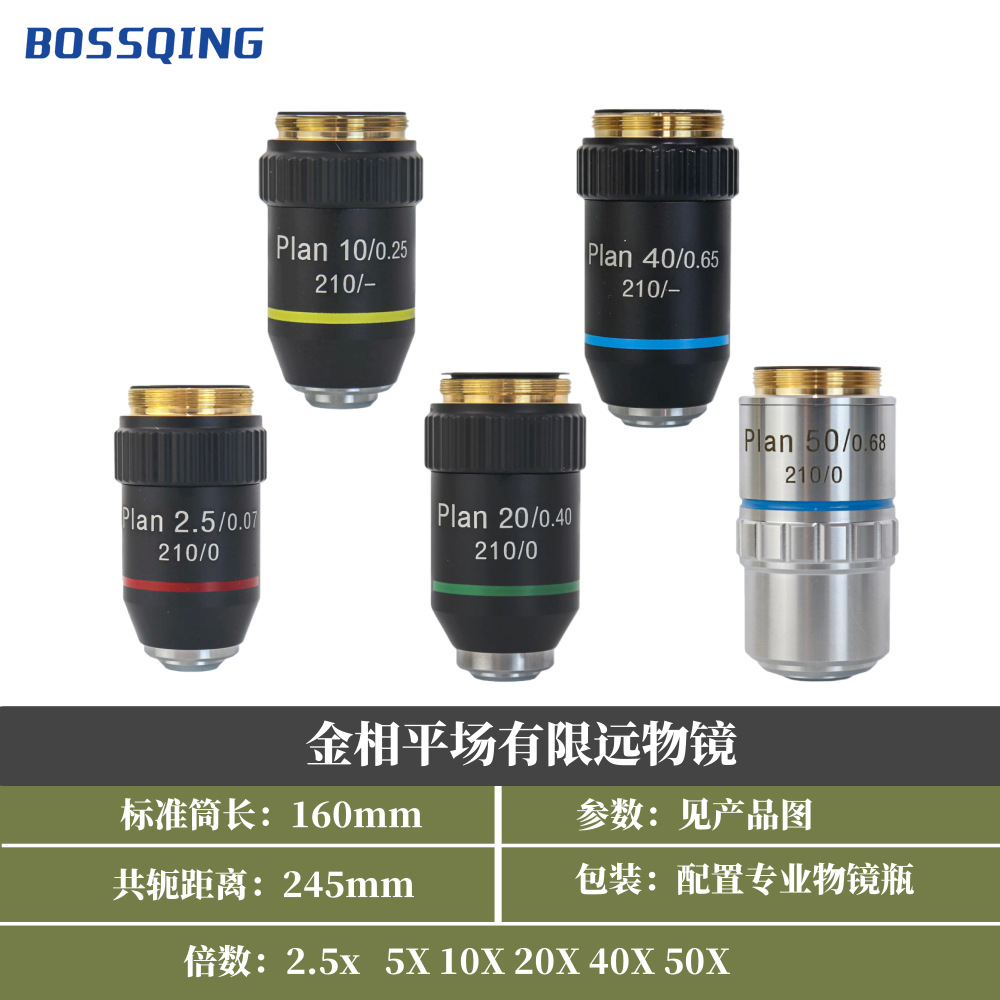 金相平场245物镜 标准筒长210mm 接口直径RMS