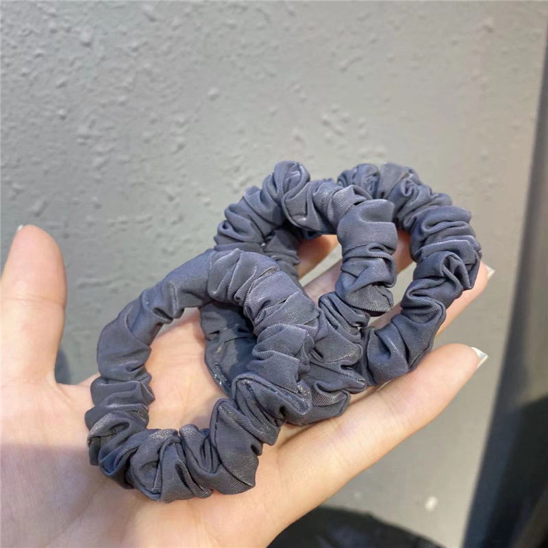 Corea del Sur Dongdaemun mismo estilo colorido intestino grueso pelo banda satén bolas cabeza cuerda ins chica plisada banda de goma accesorios para el cabello cuerda