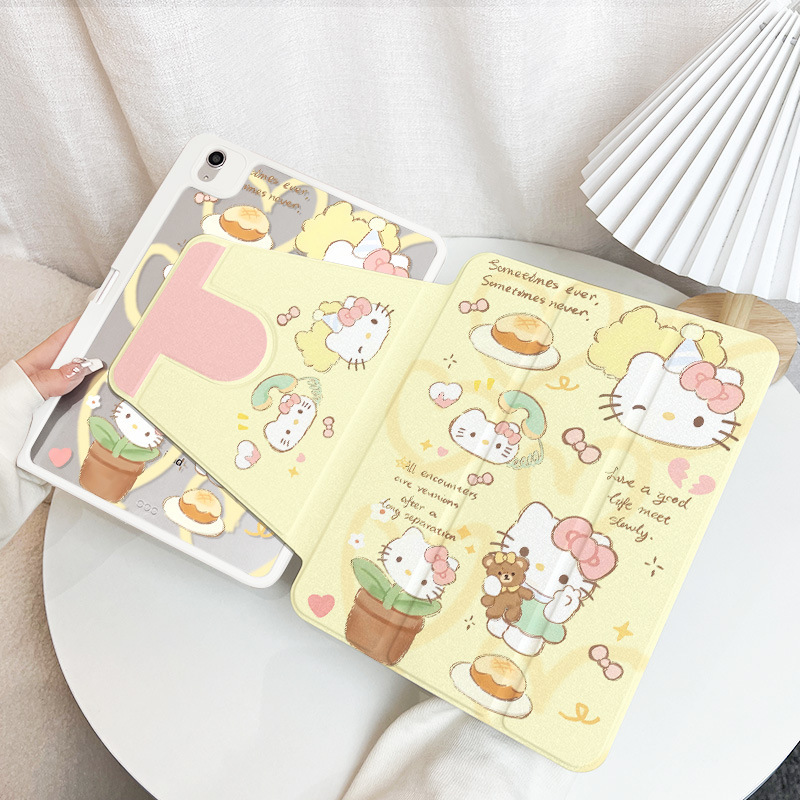 奶油爱心Kittyipad保护壳三折旋转平板保护壳ipadpro平板保护套|undefined