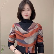 一件代发抖音爆款女士长袖新款妈妈宽松高档小衫中年人女T恤长袖