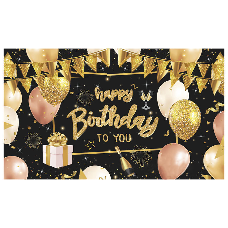 Fondo de fiesta con pancarta de feliz cumpleaños 2025, tela colgante para fotos con tema de cumpleaños, decoración fotográfica.