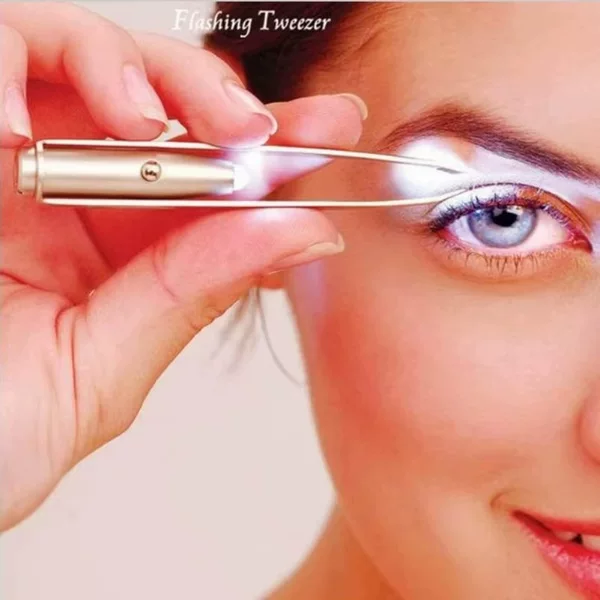 Cross-Border Hot-Selling Spot Led Eyebrow Clip with Light, Luminous Tweezers, Stainless Steel Arrow Pattern Eyebrow Trimming Tweezers, Beauty Clip Factory