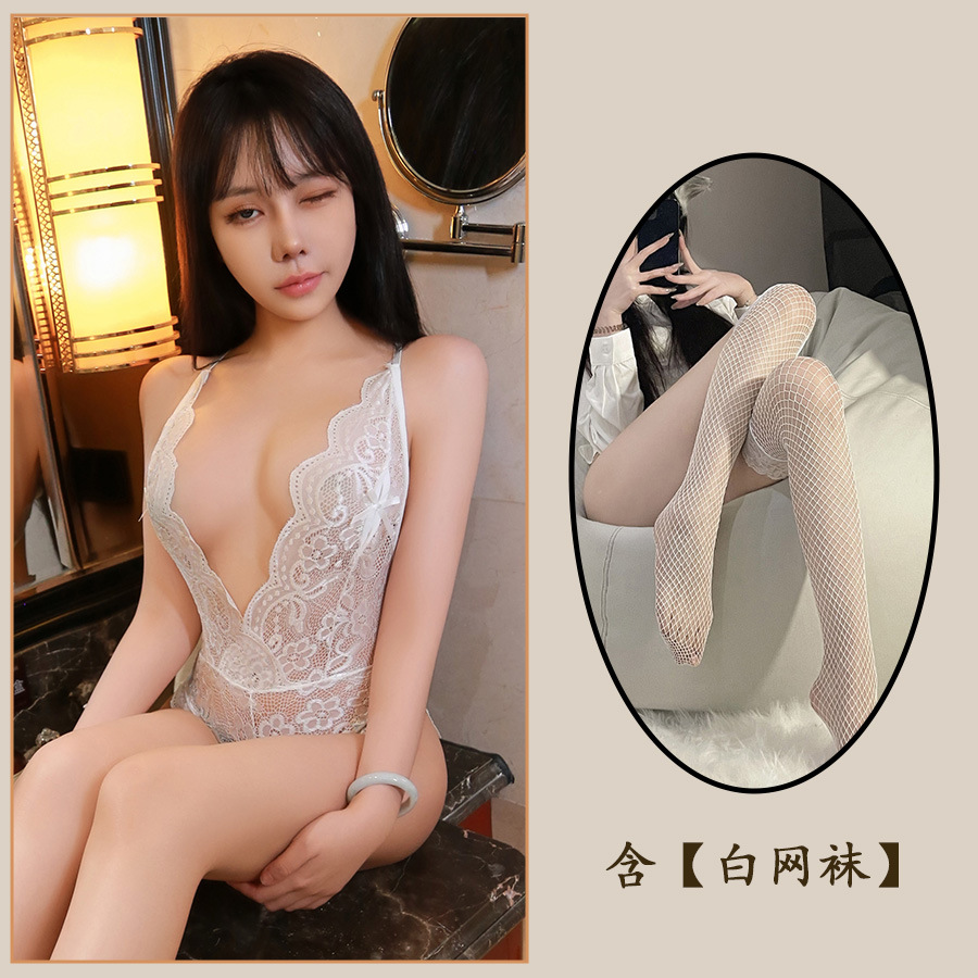 흰색 + 흰색 망사 스타킹