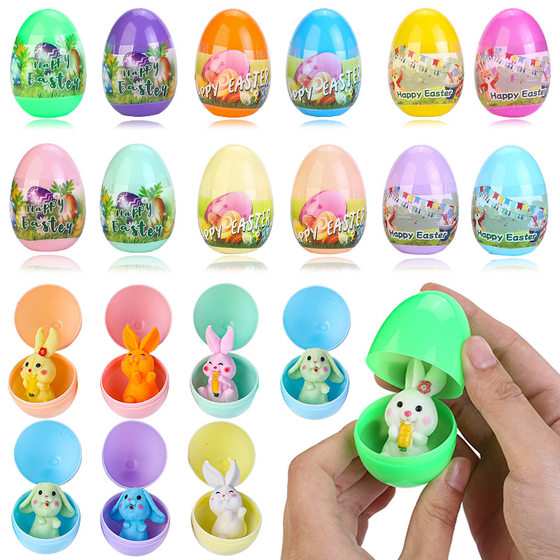 Cross-border Easter Bunny Opening Twist Egg Shell Blind Box Decompression Pinch Egg Party Lottery Egg Shell Wholesale