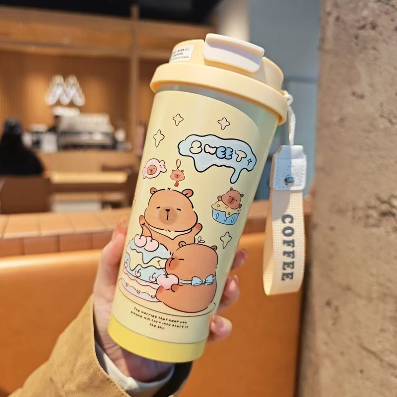 时尚铃兰咖啡杯卡通不锈钢保温杯 高颜值车载便携吸管水杯礼品网|undefined