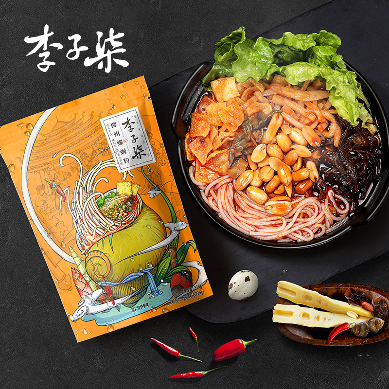 Li Ziqi's Happy Snails Guizhou Liuzhou Stinky Snail Noodles Specialty Sour and Spicy Noodles Cook-in-Minute Rice Noodles Wholesale