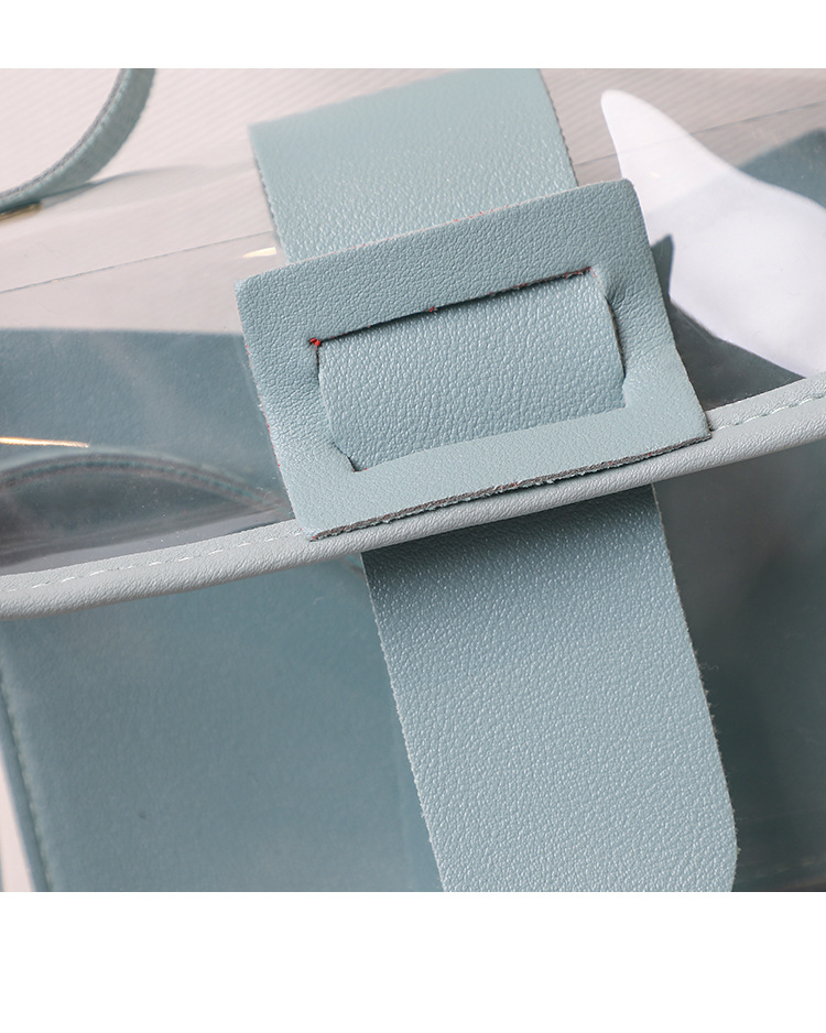 Fashion Solid Color Transparent Square String Handbag display picture 7