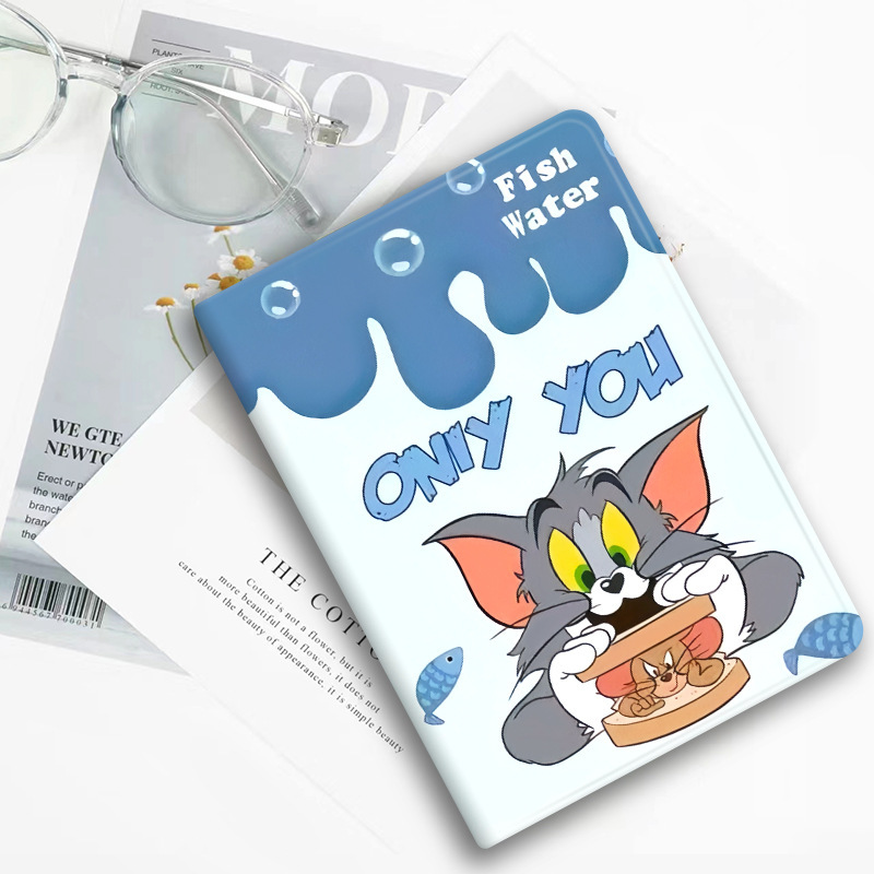Suitable for iPad9.7 Protective Cover iPad10 30% Fold Air5/6 Cartoon iPad11 Drop-resistant 10.2 Pen Slot MINI6