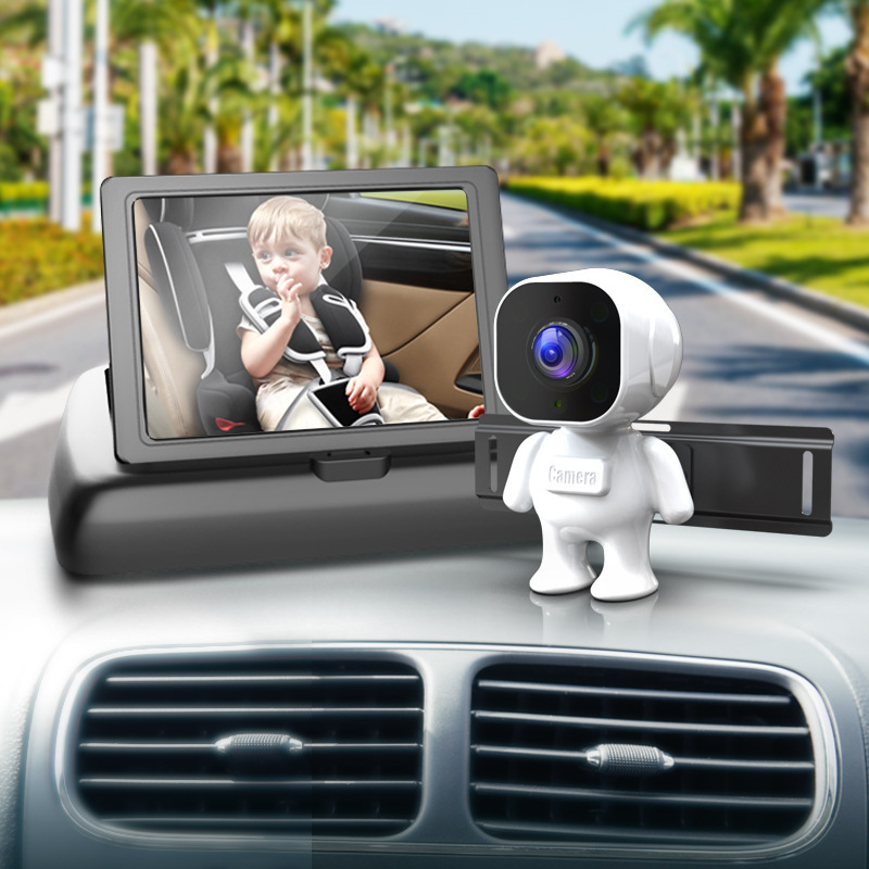 Car-Mounted Baby Monitor with 4.3-Inch Foldable Display + Night Vision Camera for Rear Seat Monitoring Car-Mounted Baby Monitor with 4.3-Inch Foldable Display + Night Vision Camera for Rear Seat Monitoring