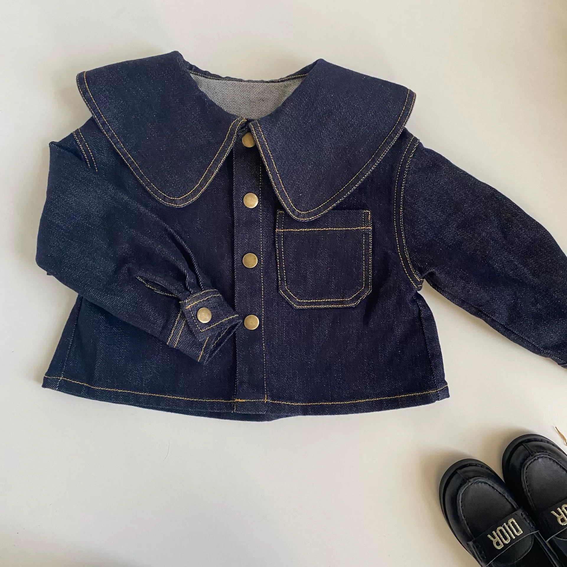 Brand denim collar, jacket, trousers