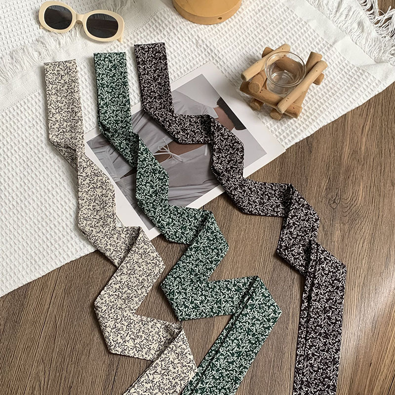 Pañuelo de seda, tira larga, sentido de alta gama, sentido de la atmósfera coreana, bufanda estrecha, bufanda, diadema, cinta, bolsa, cinta