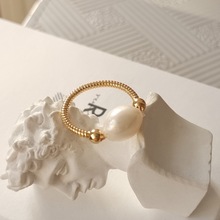 小众新款气质天然巴洛克珍珠高保色戒指简约质感指环可微调手饰女