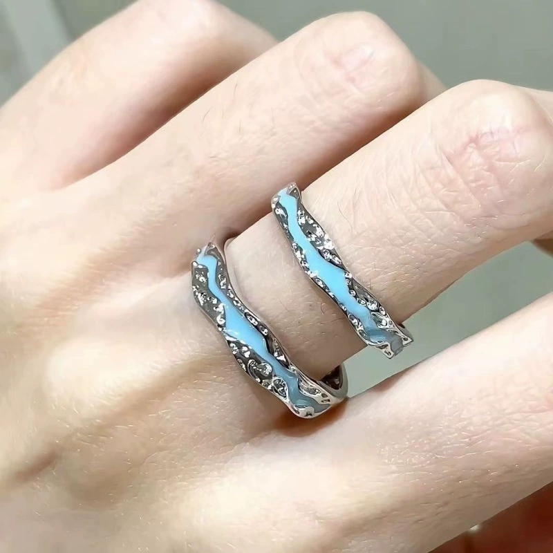 Серебряное кольцо S999 Pure Silver Light Year Realm светящееся холодное Аврора светящаяся пара кольцо мужское и женское одно пара колец эмаль