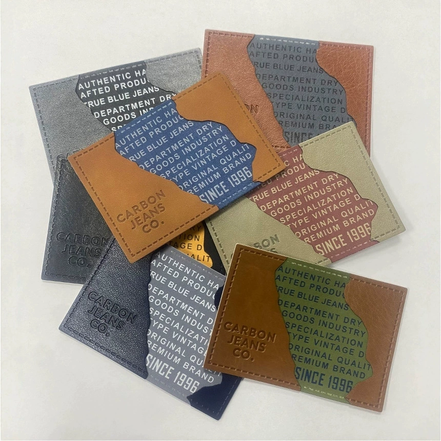 Индивидуальные этикетки из искусственной кожи для одежды: мягкие бирки на пояс, высокочастотные логотипы, этикетки для джинсов, модные брендовые кожаные этикетки