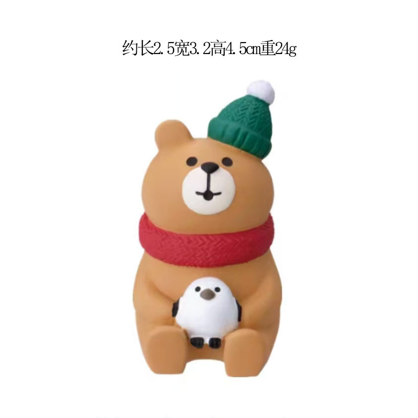 곰 포옹 눈 참새