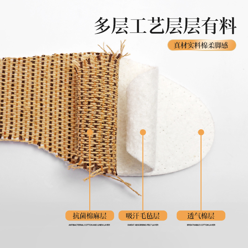 Las plantillas para hombre son absorbentes del sudor y antiolor, las plantillas para hombre son secas, cómodas y transpirables, plantillas finas de verano antiolor de algodón y lino de artemisa