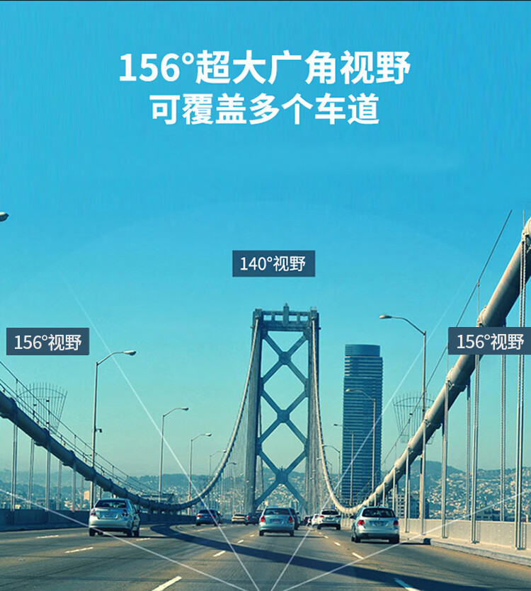 New HD Dual Lens Front and Rear View Mirror Dash Cam 4.5 inch Screen