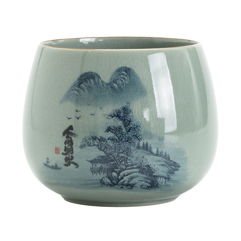 茶渣缸茶洗缸陶瓷茶叶废水缸大号桌面倒茶水盅洗茶具盆茶钵建水盂|undefined