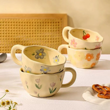 情侣杯夏秋杯子网红水杯女办公室咖啡杯马克杯女韩风新款陶瓷2024